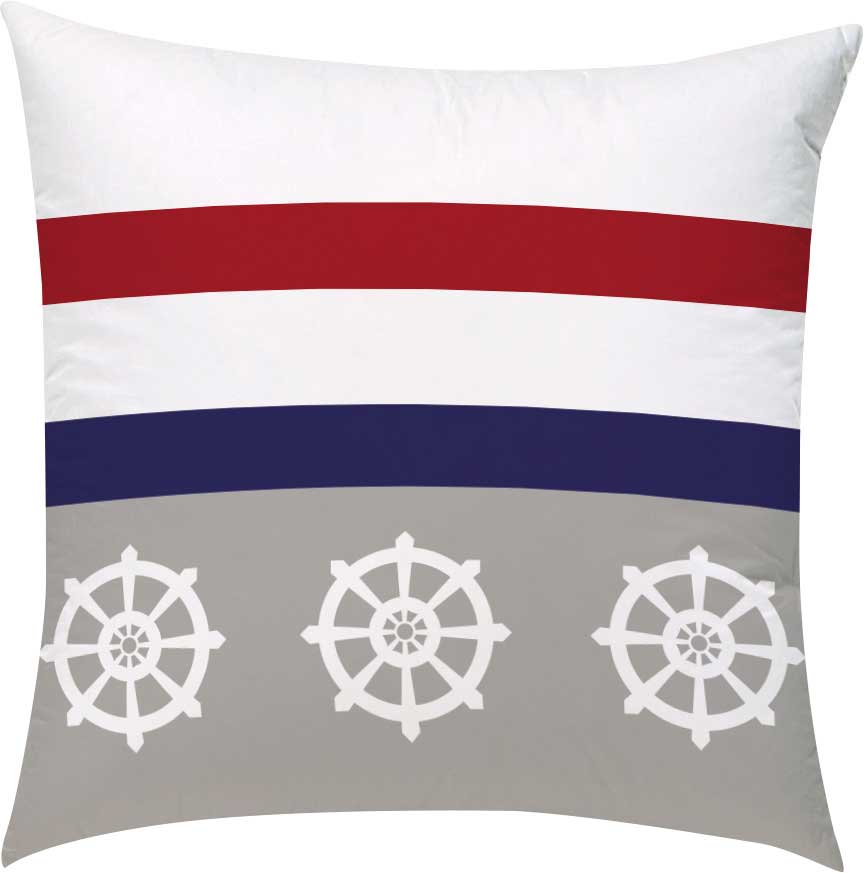 ahoi-grau-weiss-rot-zierkissen-50x50cm Ahoi Zierkissen 50x50cm von KBT Bettwaren